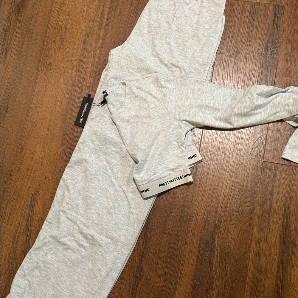 PrettyLittleThing Light Gray Long Sleeve Top